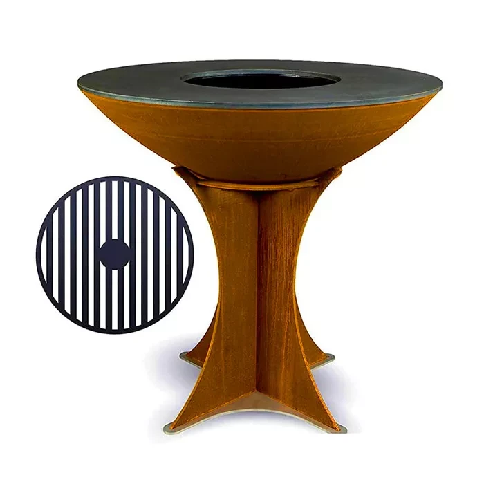 Smokeless Storable Wood Fire Pit With Bbq Grill